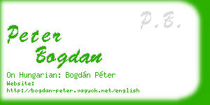 peter bogdan business card
