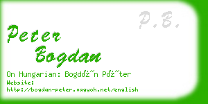 peter bogdan business card